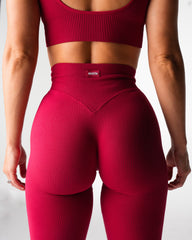 Ruby Red Harmony Ribbed Seamless Flare Leggings Ruby Red | NVGTN Sale