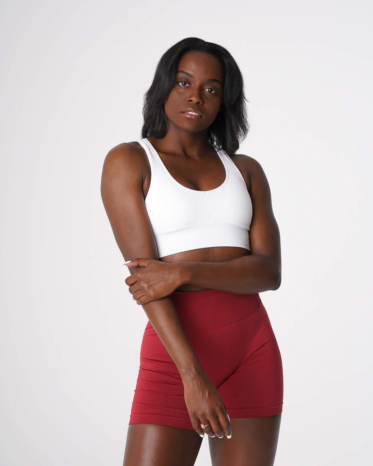 White Galaxy Ribbed Seamless Bra White | NVGTN US