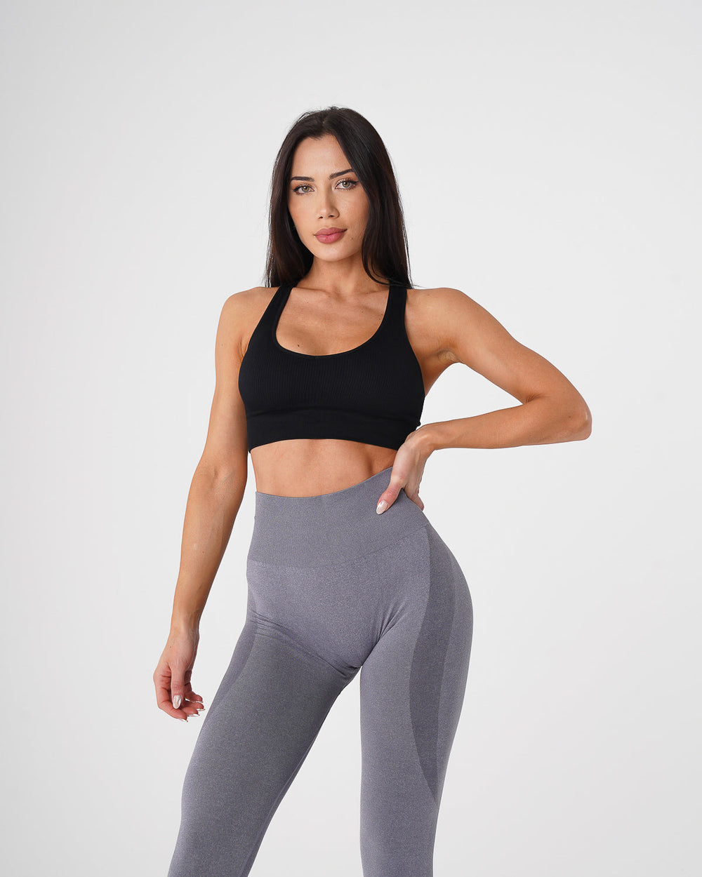 Black Galaxy Ribbed Seamless Bra Black | NVGTN Discount