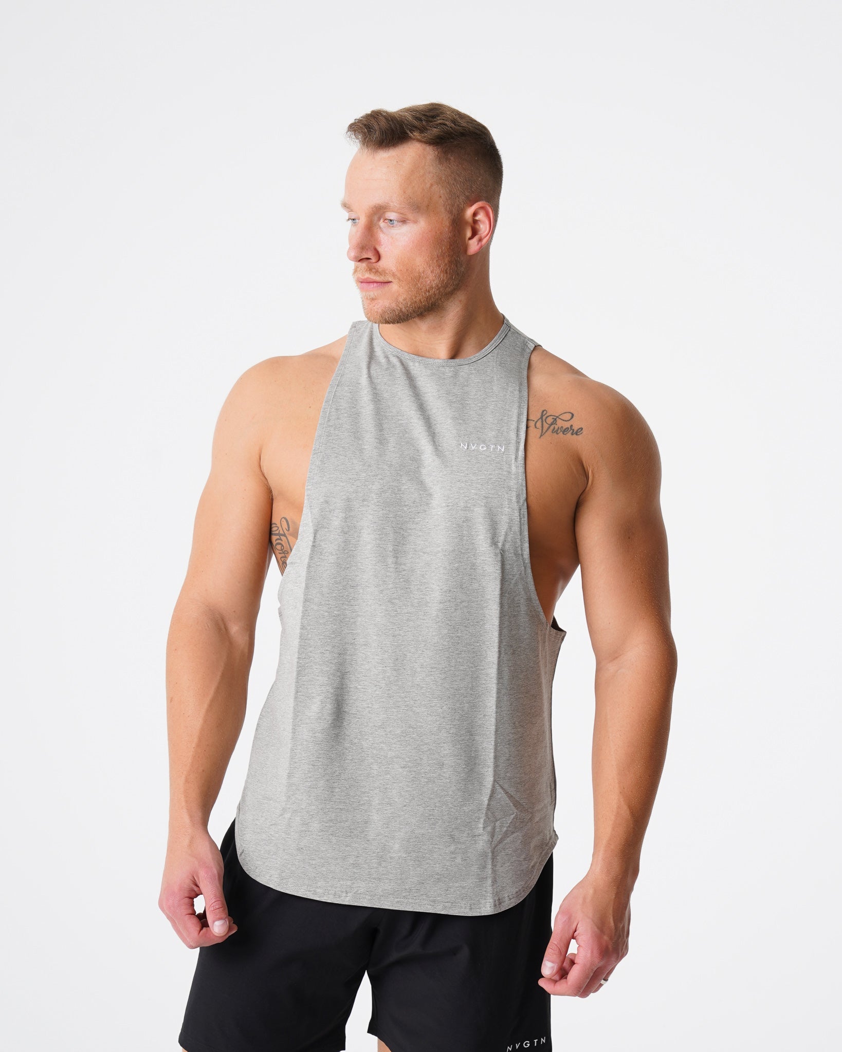 Grey Pulse Edge Tank Grey | NVGTN New