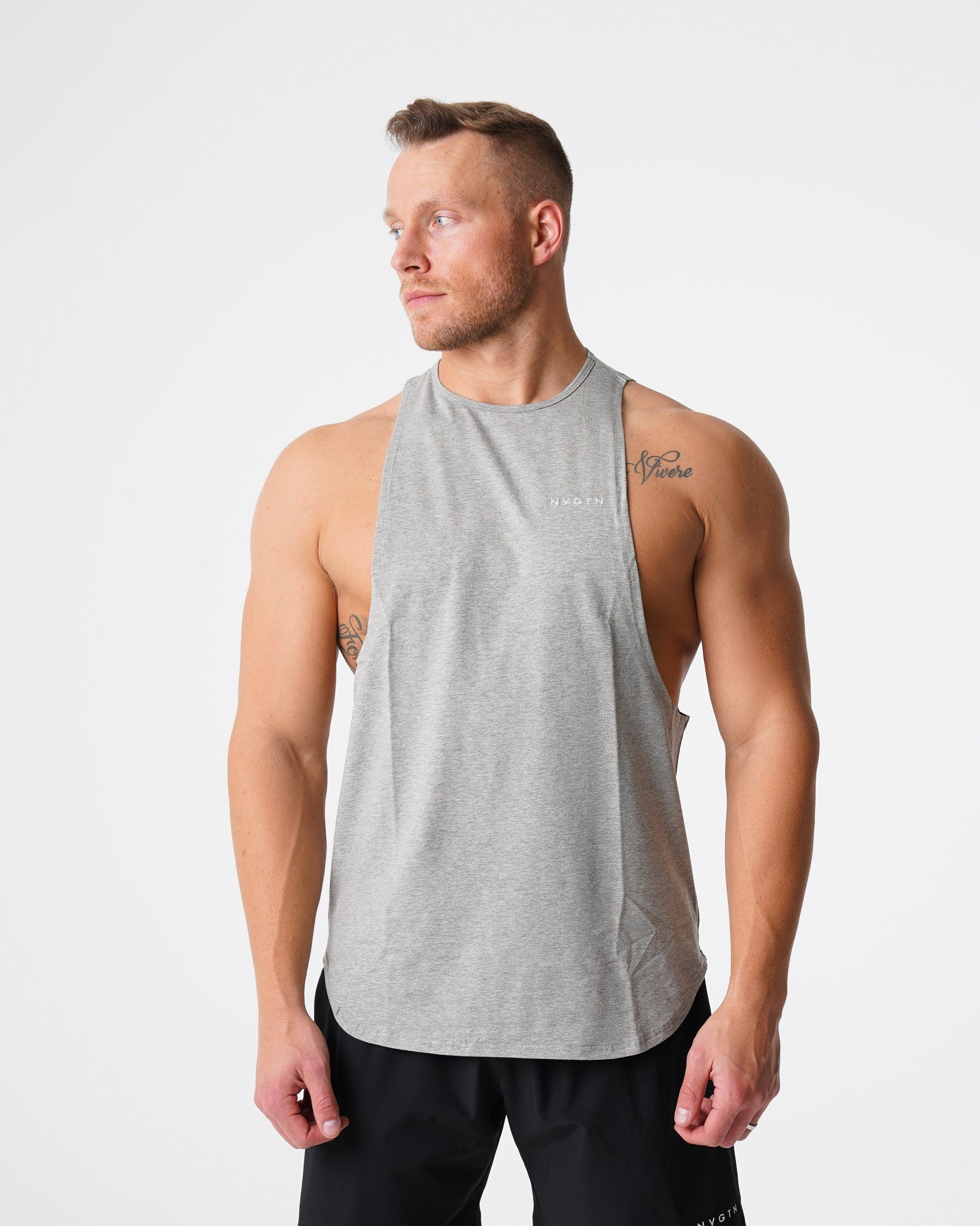 Grey Pulse Edge Tank Grey | NVGTN New