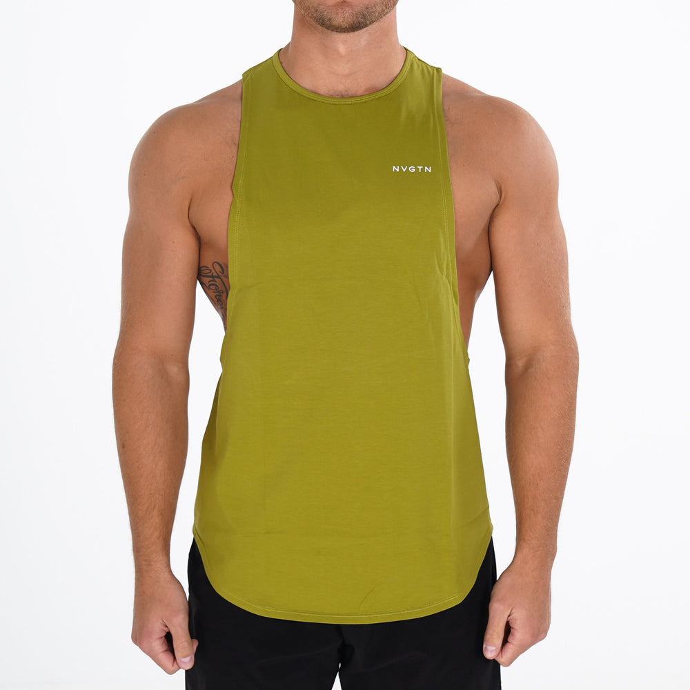 Olive Pulse Edge Tank Olive | NVGTN New