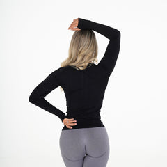 Black Shape Seamless Long-Sleeve Top Black | NVGTN US