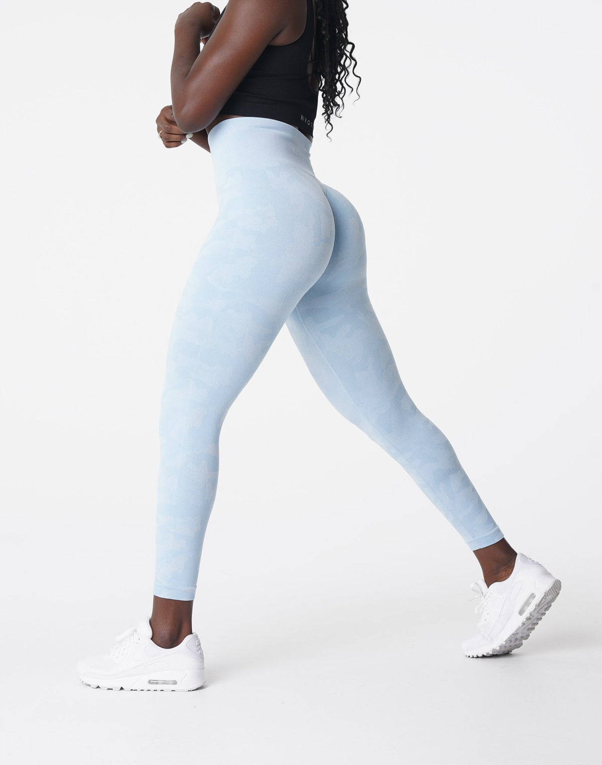 Icy Blue Camo Seamless Leggings Icy Blue | NVGTN New