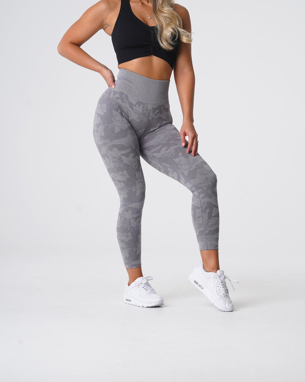 Grey Camo Seamless Leggings Grey | NVGTN Discount
