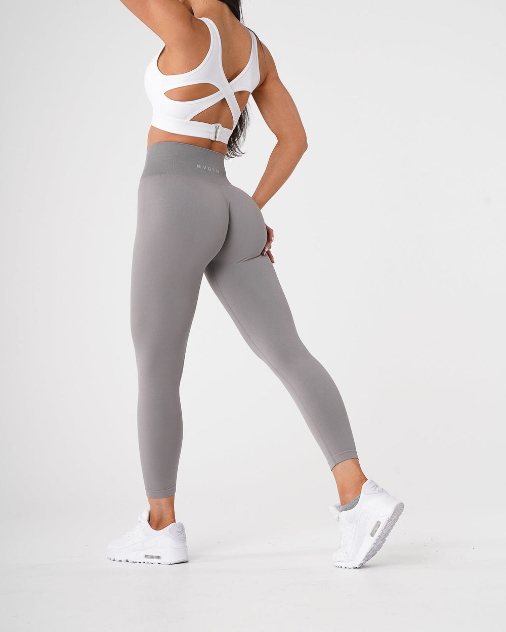 Light Grey Solid Seamless Leggings Light Grey | NVGTN Online