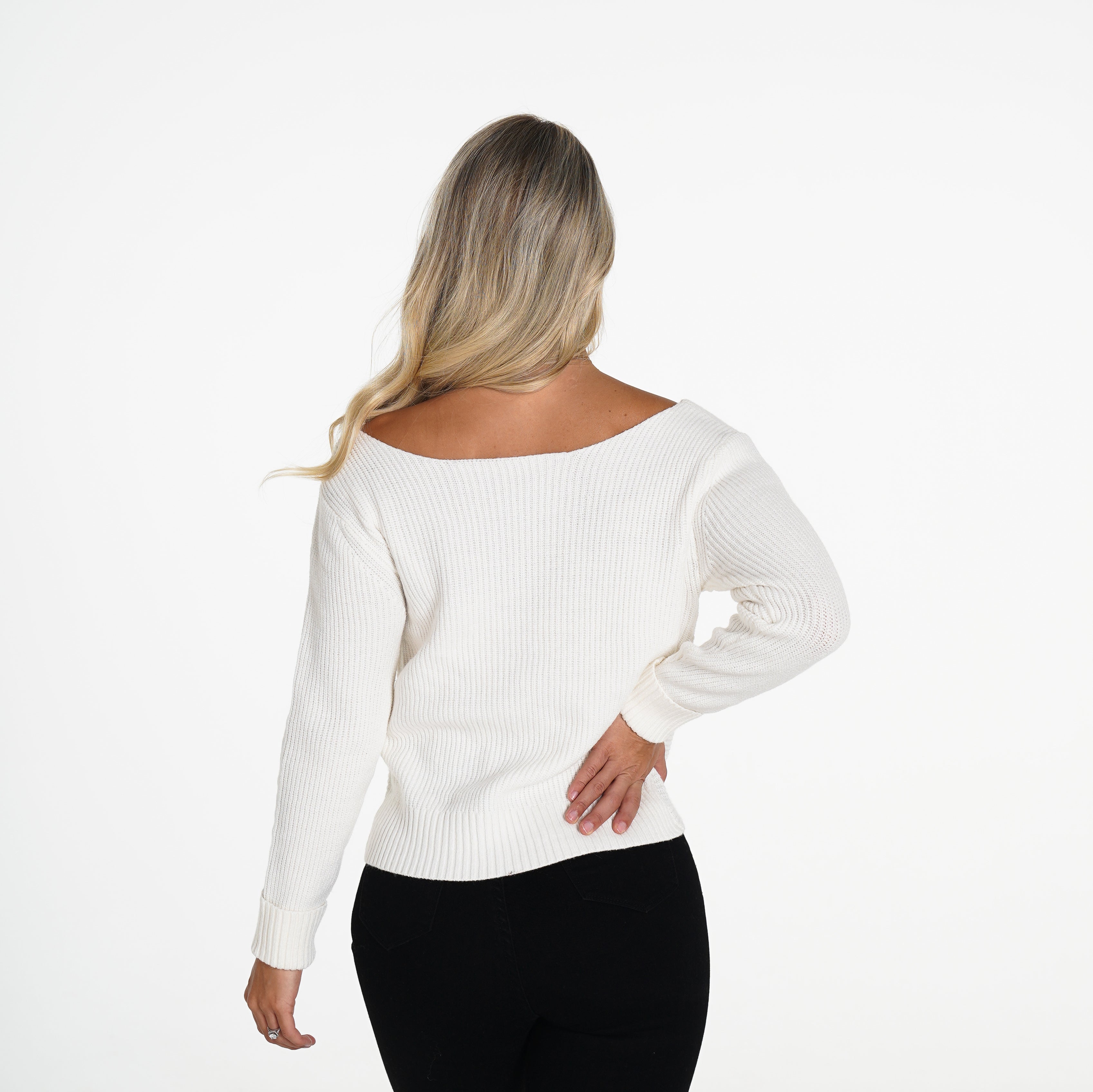 Ivory Cuddle Up Knit Sweater Ivory | NVGTN Online