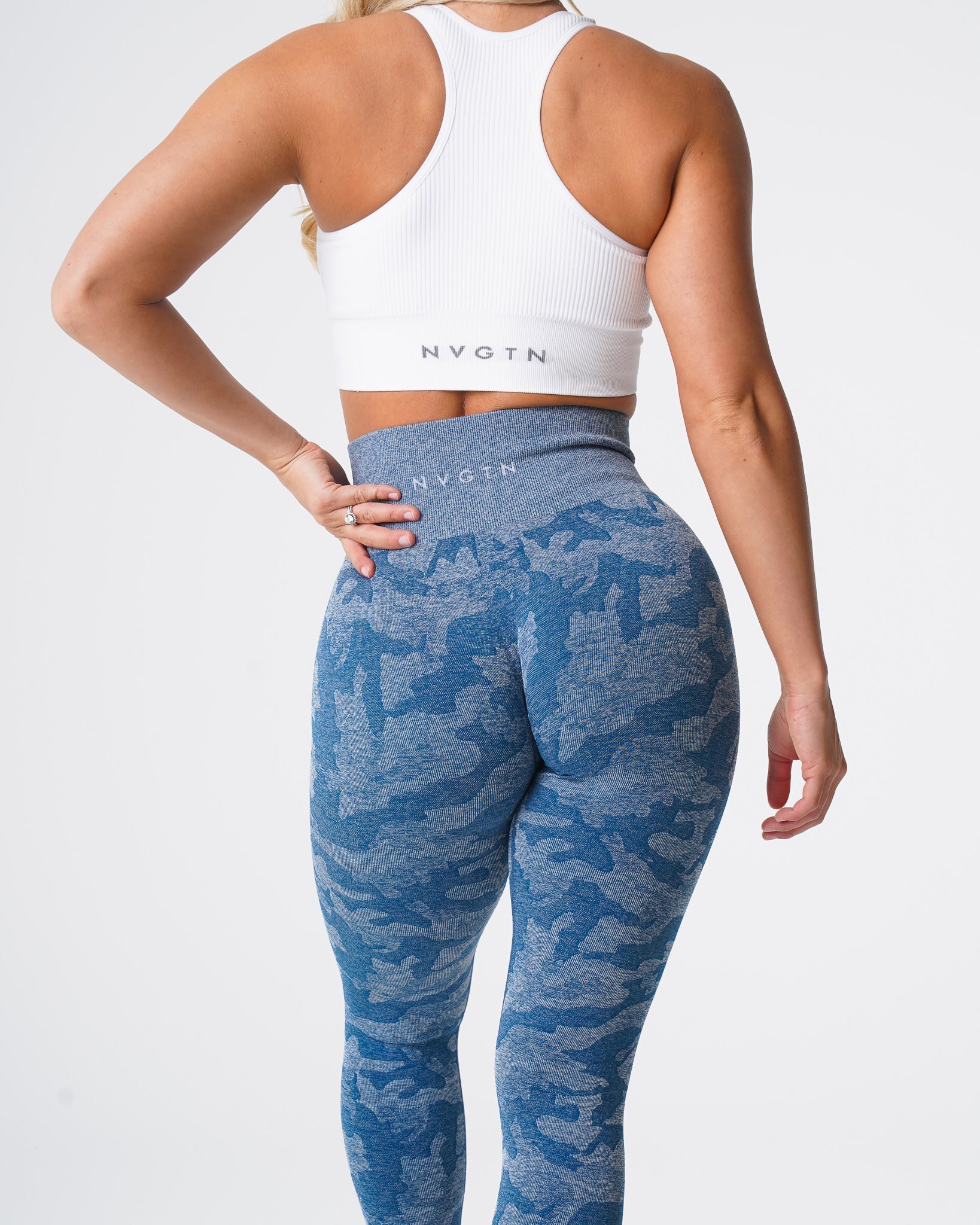Slate Blue Camo Seamless Leggings Slate Blue | NVGTN Online