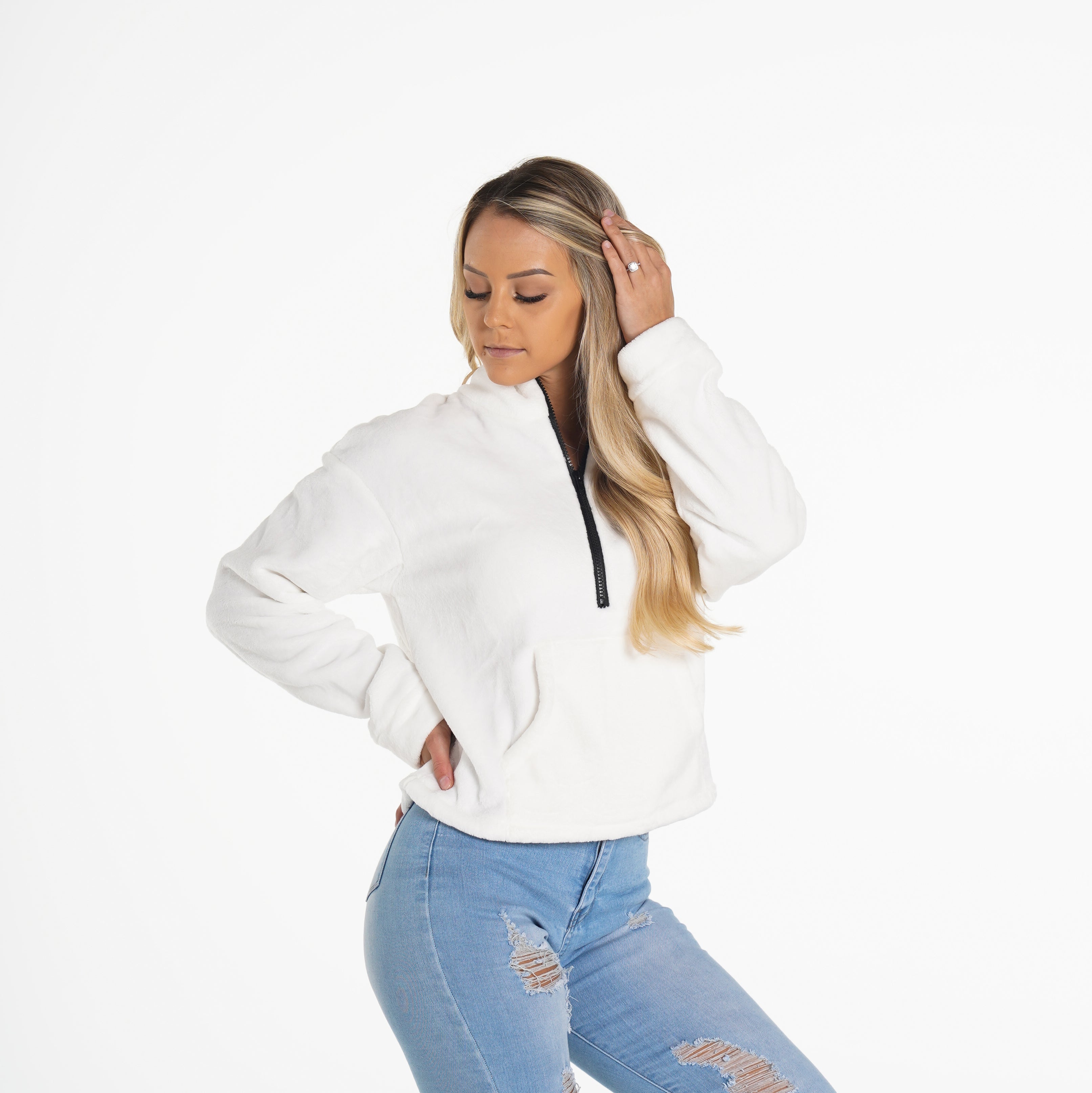 White Full Length Teddy Fleece White | NVGTN Near Me