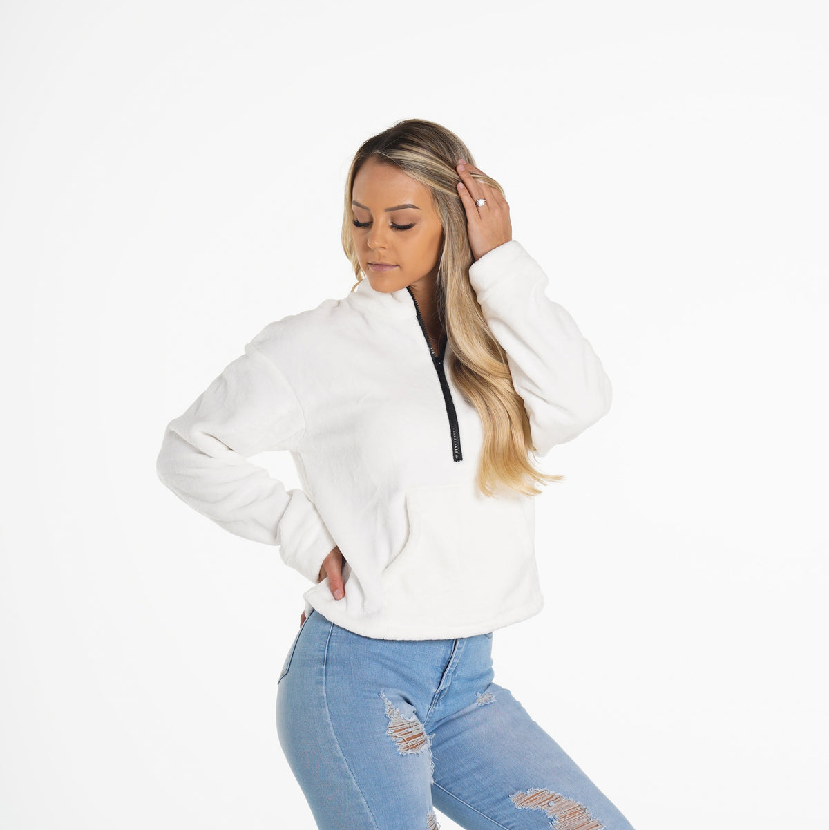 White Full Length Teddy Fleece White | NVGTN Near Me