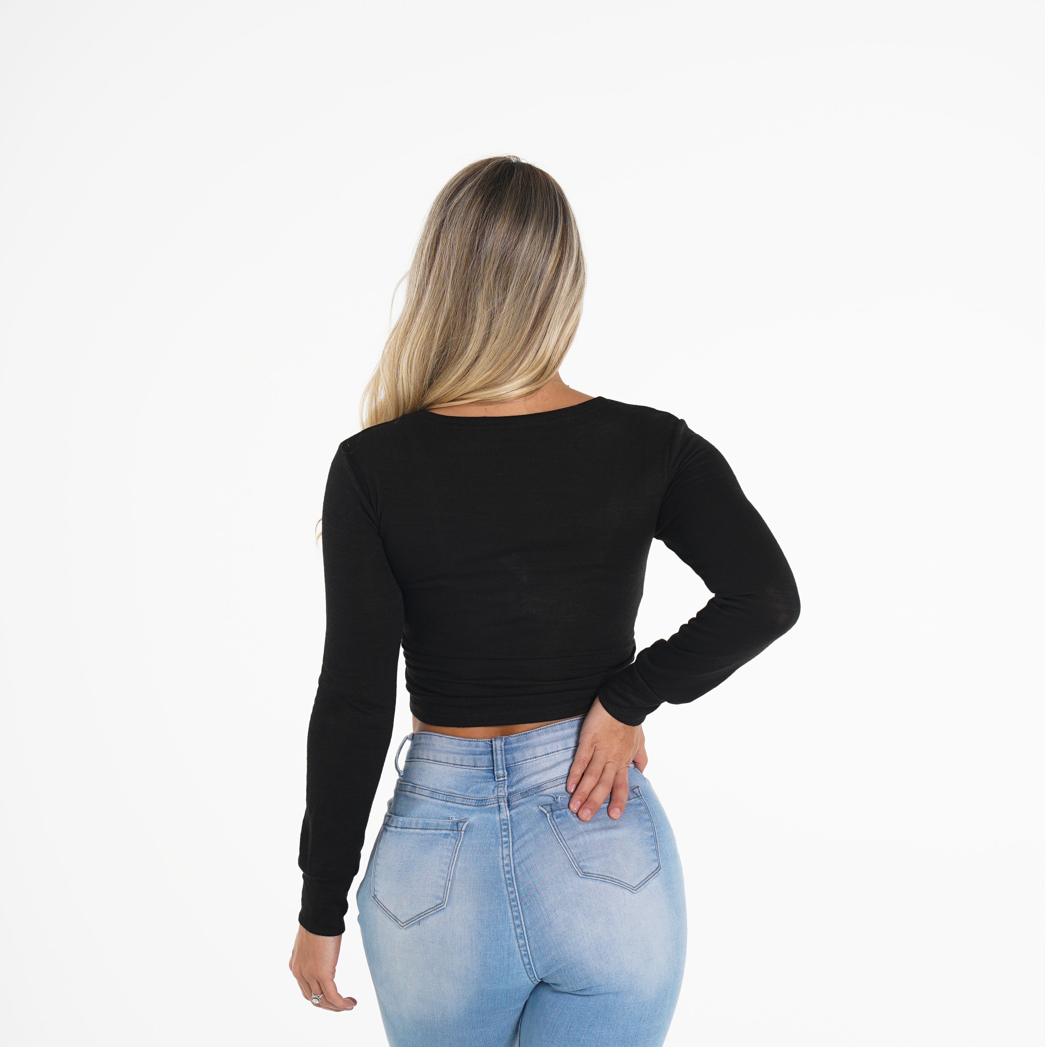 Black Wrap Top Black | NVGTN New