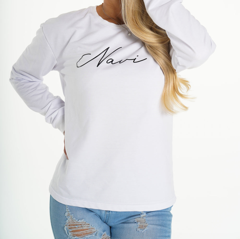 White Navi Crew Neck White | NVGTN Discount