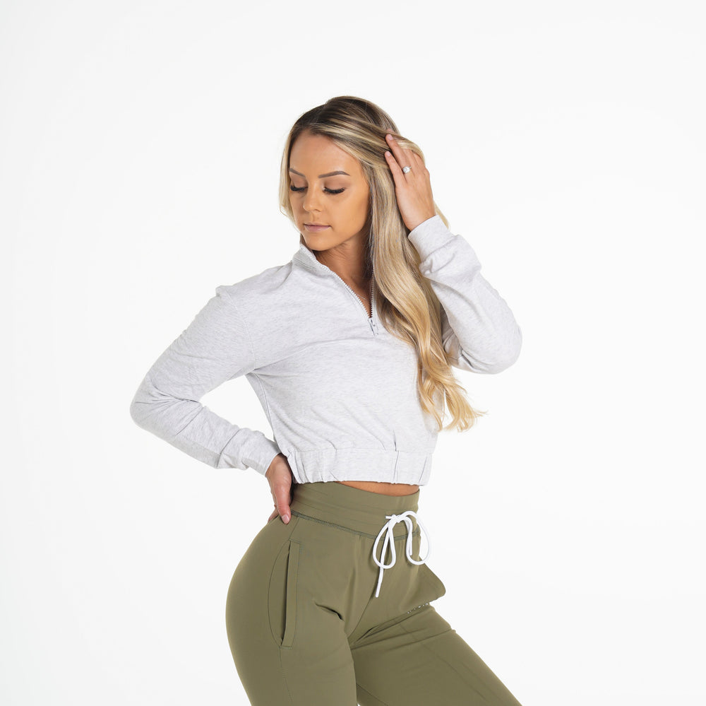 Light Grey Power Cropped Pullover Light Grey | NVGTN Online