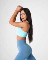 Aqua Galaxy Ribbed Seamless Bra Aqua | NVGTN Near Me
