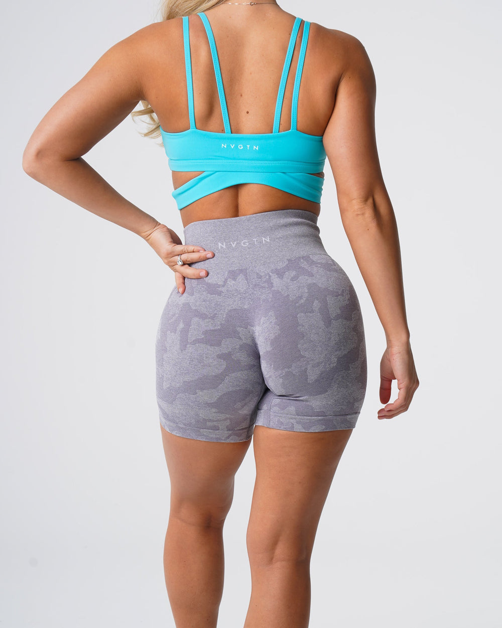 Grey Camo Seamless Shorts Grey | NVGTN Sale