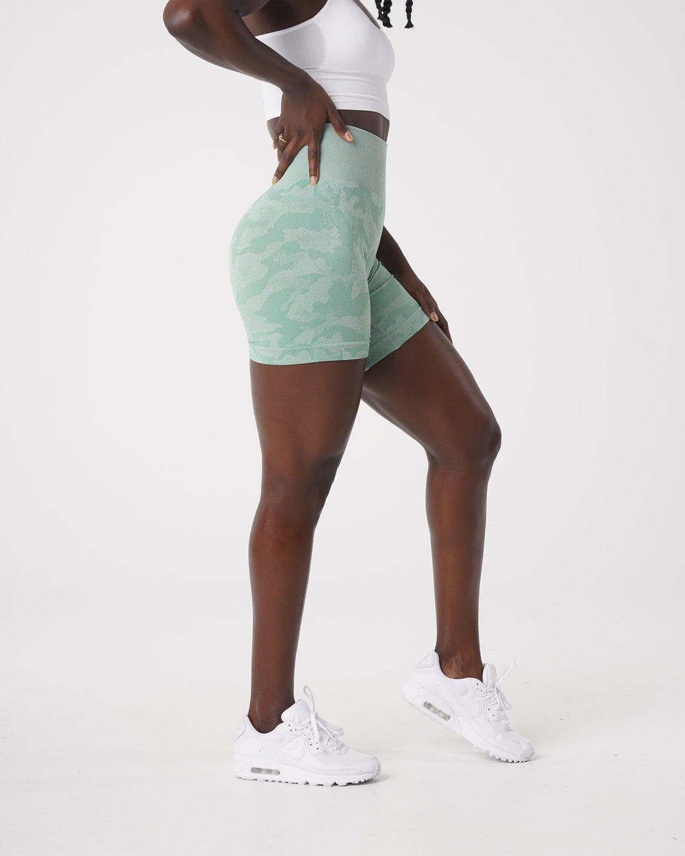 Sage Green Camo Seamless Shorts Sage Green | NVGTN Online Shop