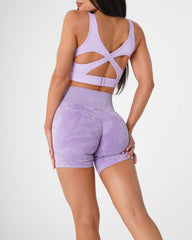Lilac Camo Seamless Shorts Lilac | NVGTN Discount