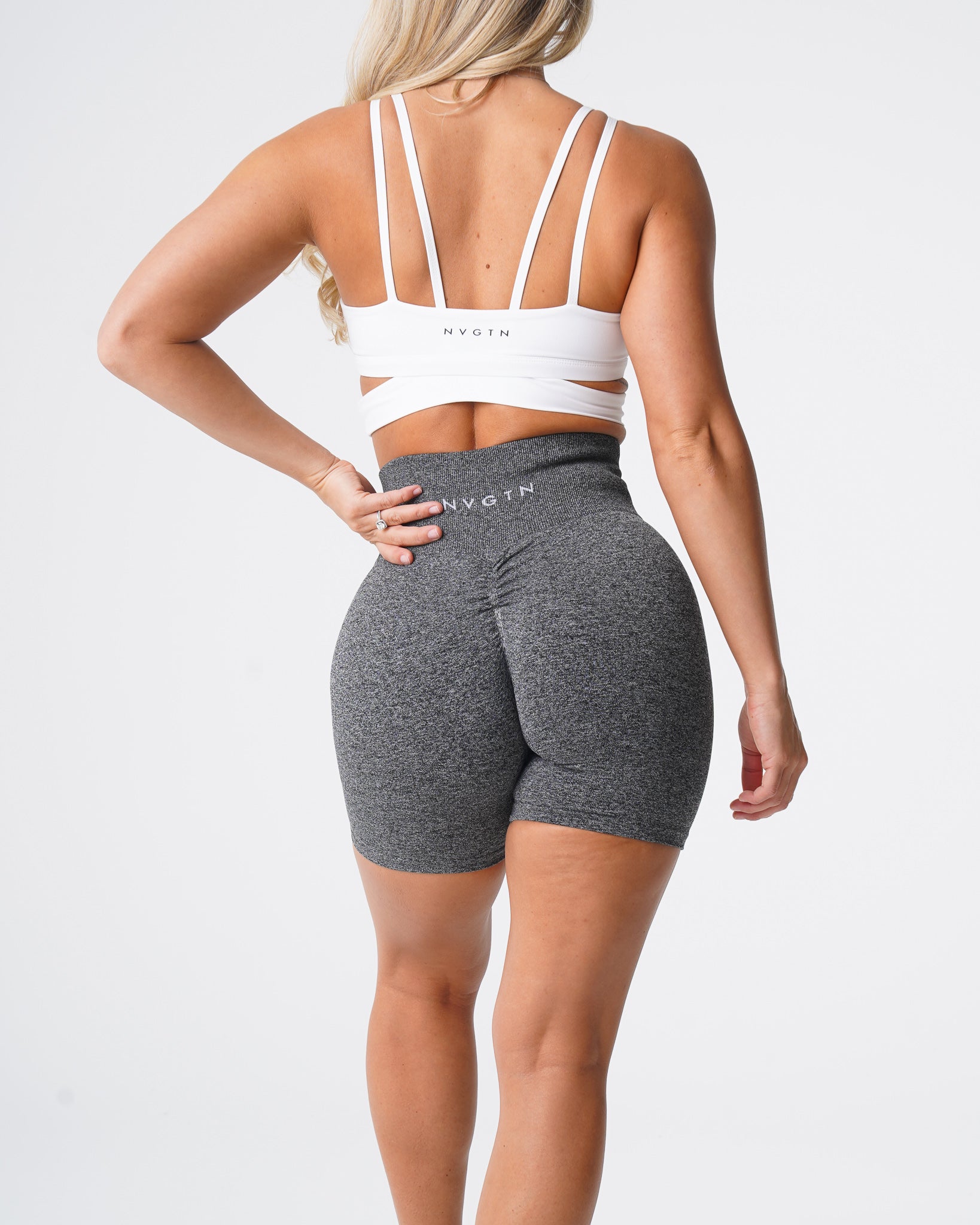 Black Speckled Scrunch Seamless Shorts Black Speckled | NVGTN New