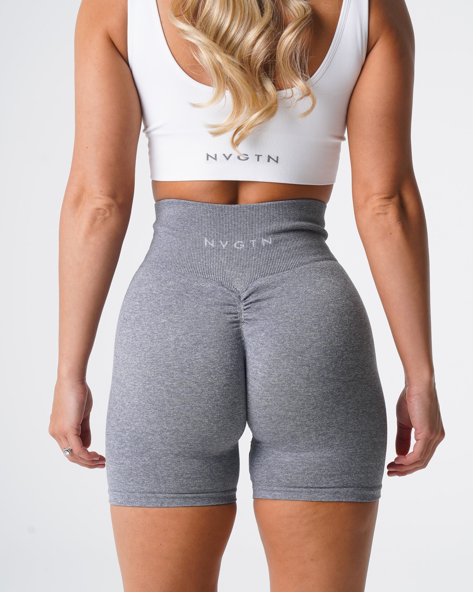 Grey Scrunch Seamless Shorts Grey | NVGTN Online