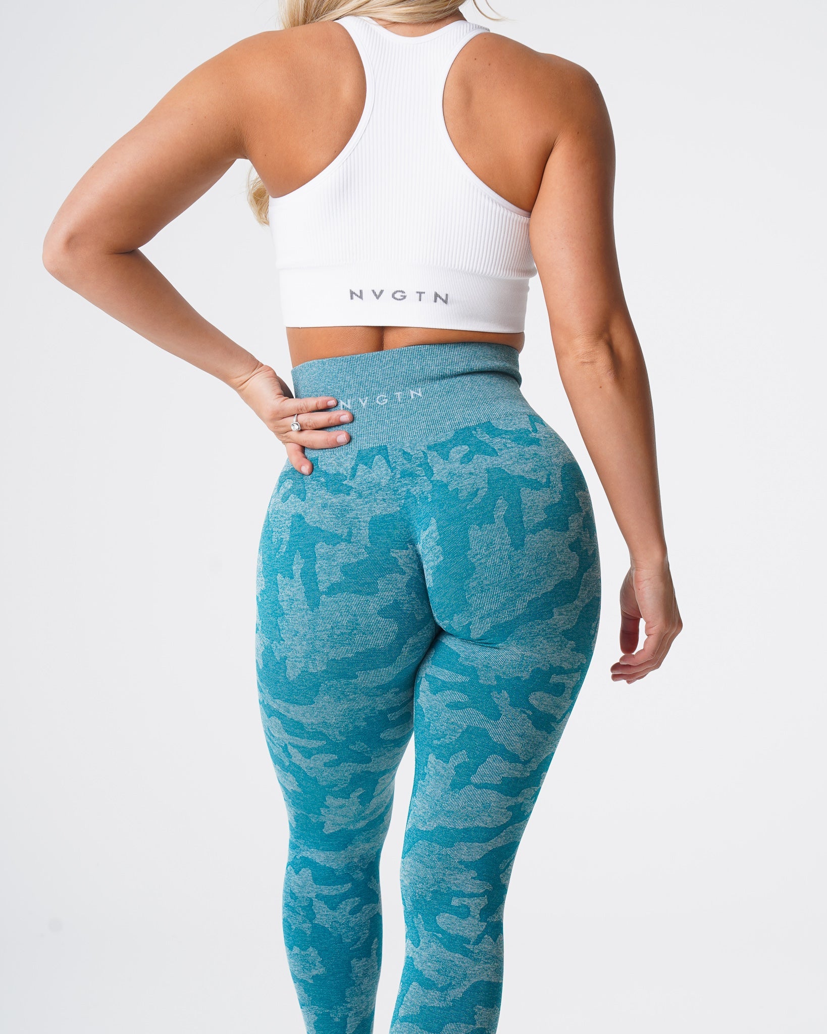 Teal Camo Seamless Leggings Teal | NVGTN Online