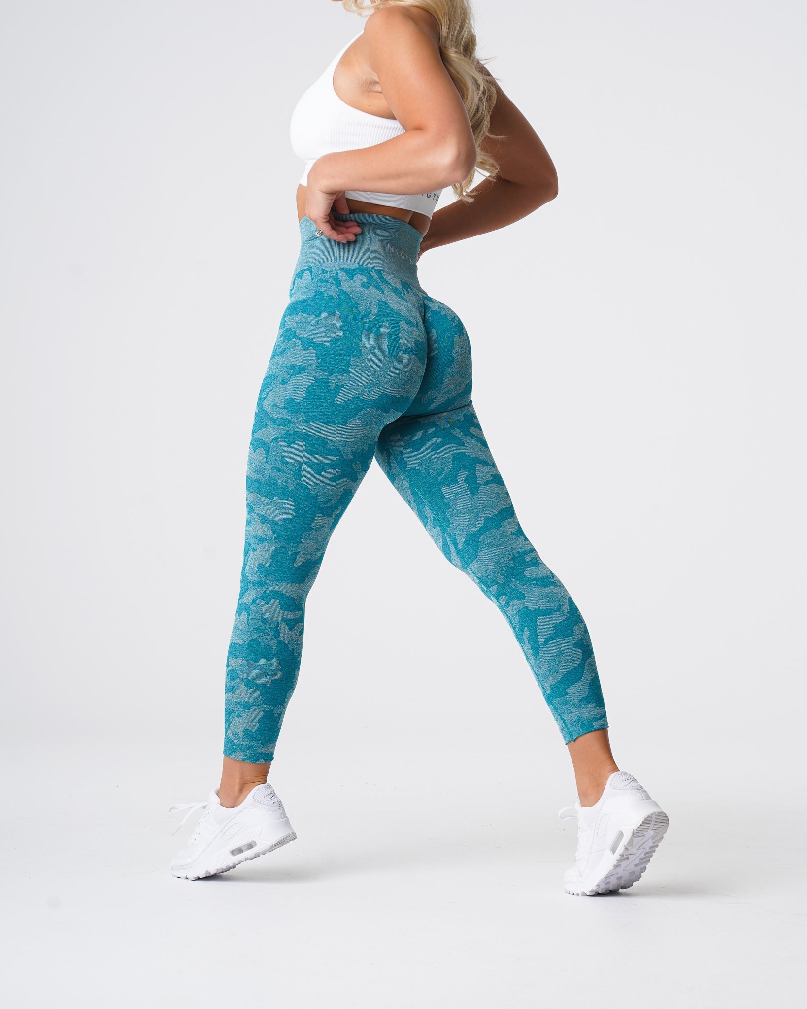 Teal Camo Seamless Leggings Teal | NVGTN Online