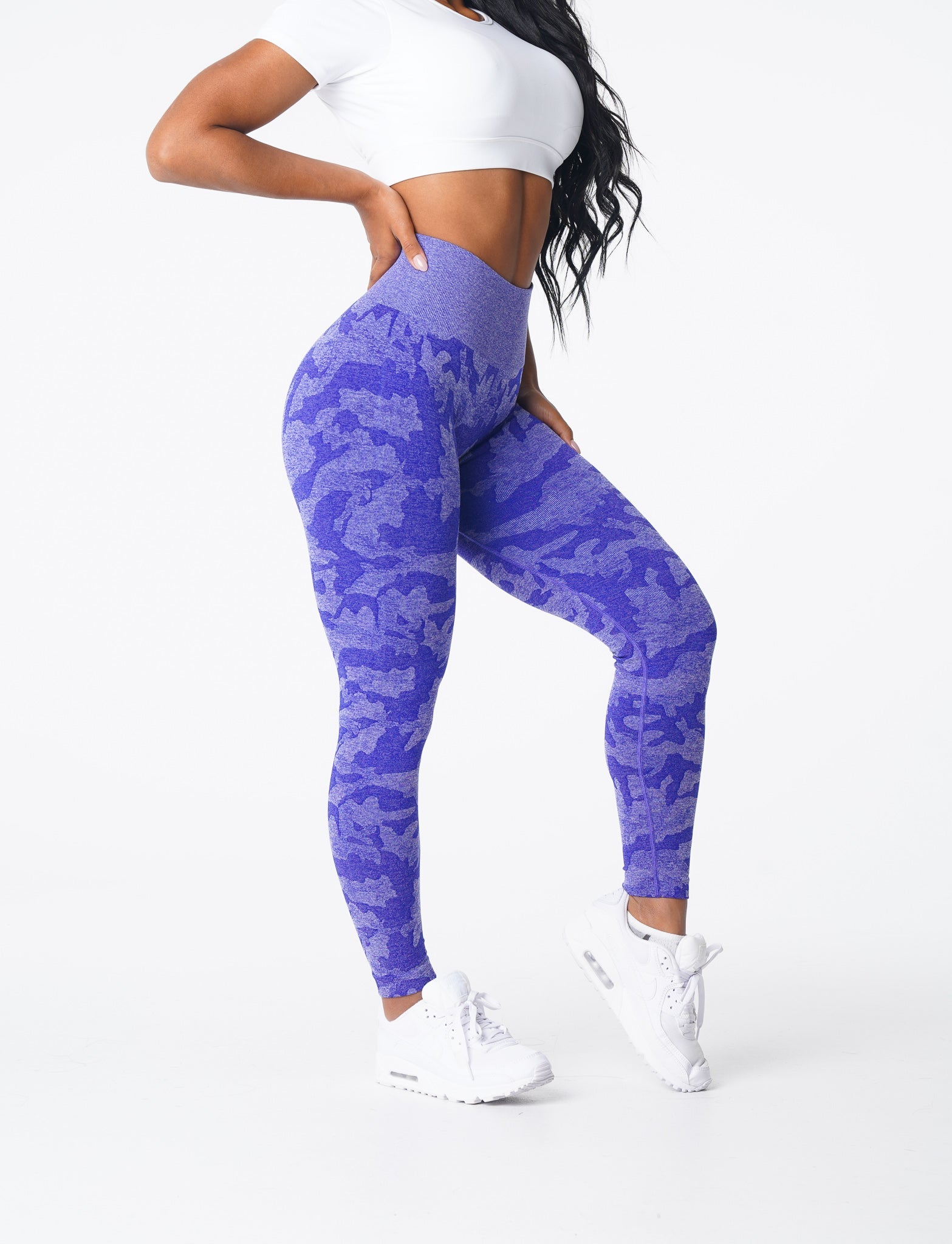 Electric Blue Camo Seamless Leggings Electric Blue | NVGTN US