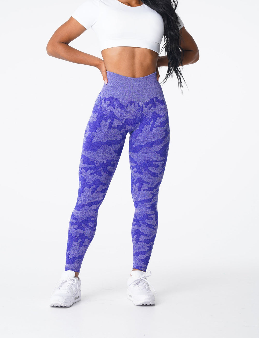 Electric Blue Camo Seamless Leggings Electric Blue | NVGTN US
