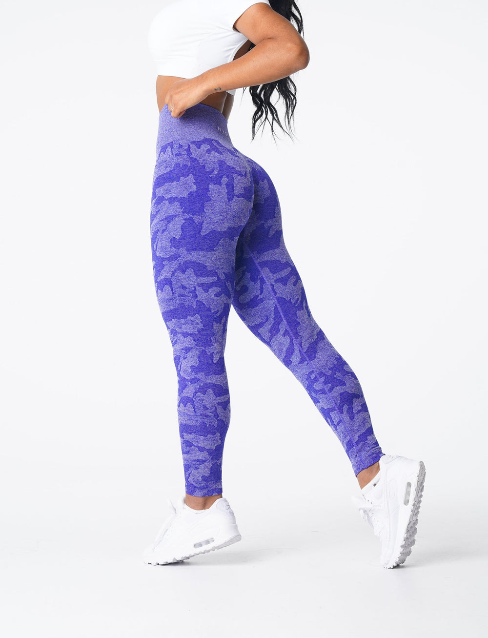 Electric Blue Camo Seamless Leggings Electric Blue | NVGTN US