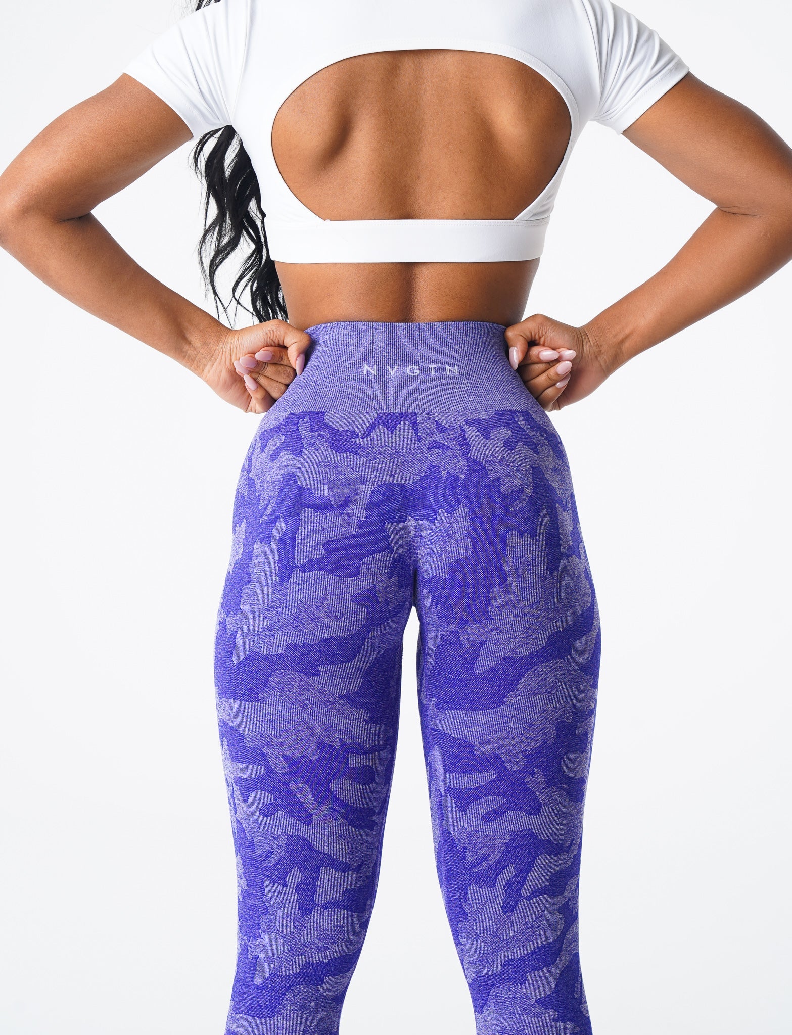 Electric Blue Camo Seamless Leggings Electric Blue | NVGTN US