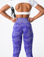 Electric Blue Camo Seamless Leggings Electric Blue | NVGTN US