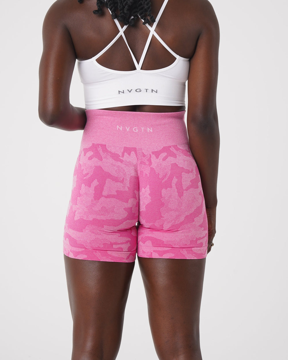 Bubble Gum Pink Camo Seamless Shorts Bubble Gum Pink | NVGTN For Sale