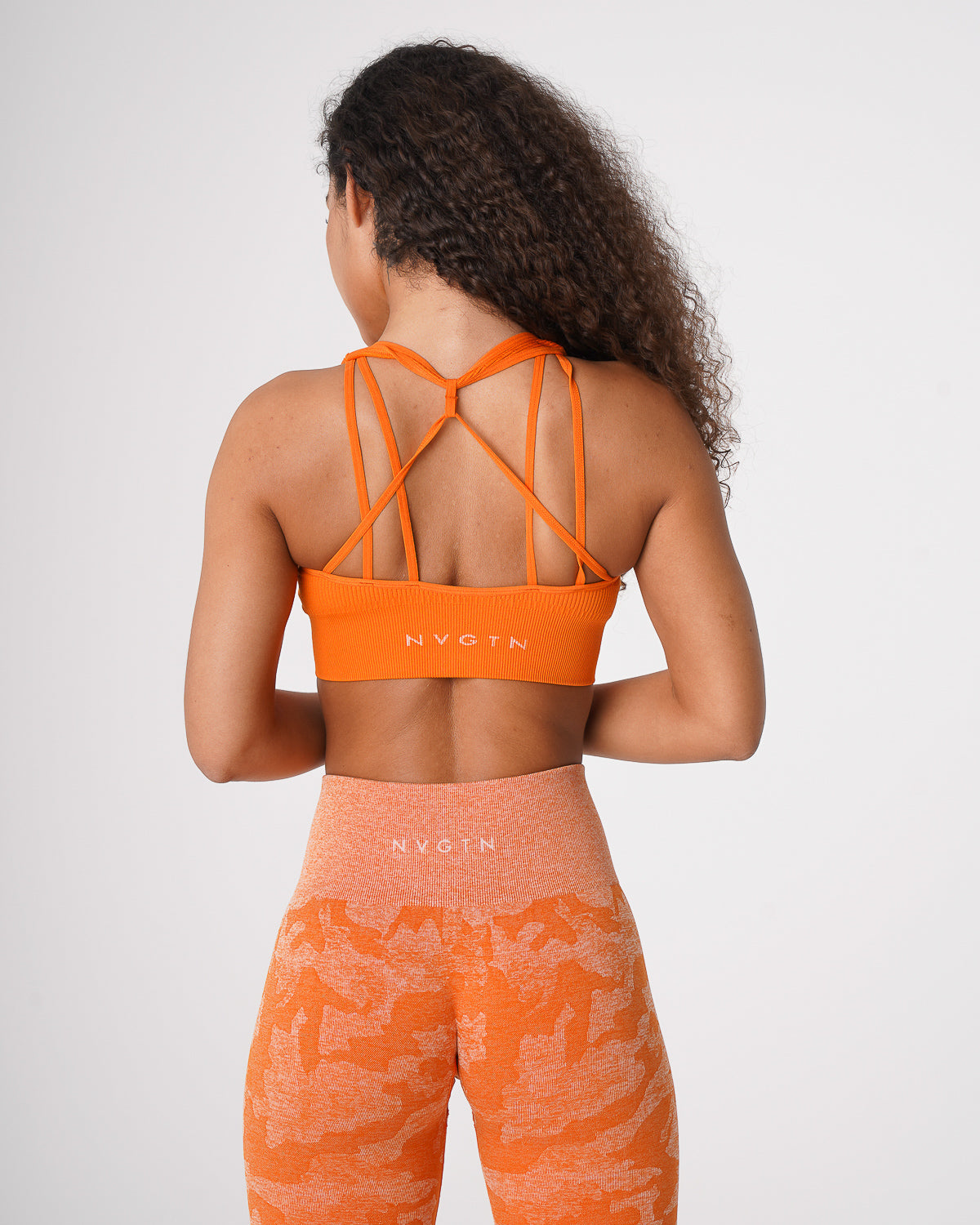 Burnt Orange Galaxy Ribbed Seamless Bra Burnt Orange | NVGTN For Sale