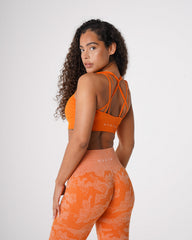 Burnt Orange Galaxy Ribbed Seamless Bra Burnt Orange | NVGTN For Sale