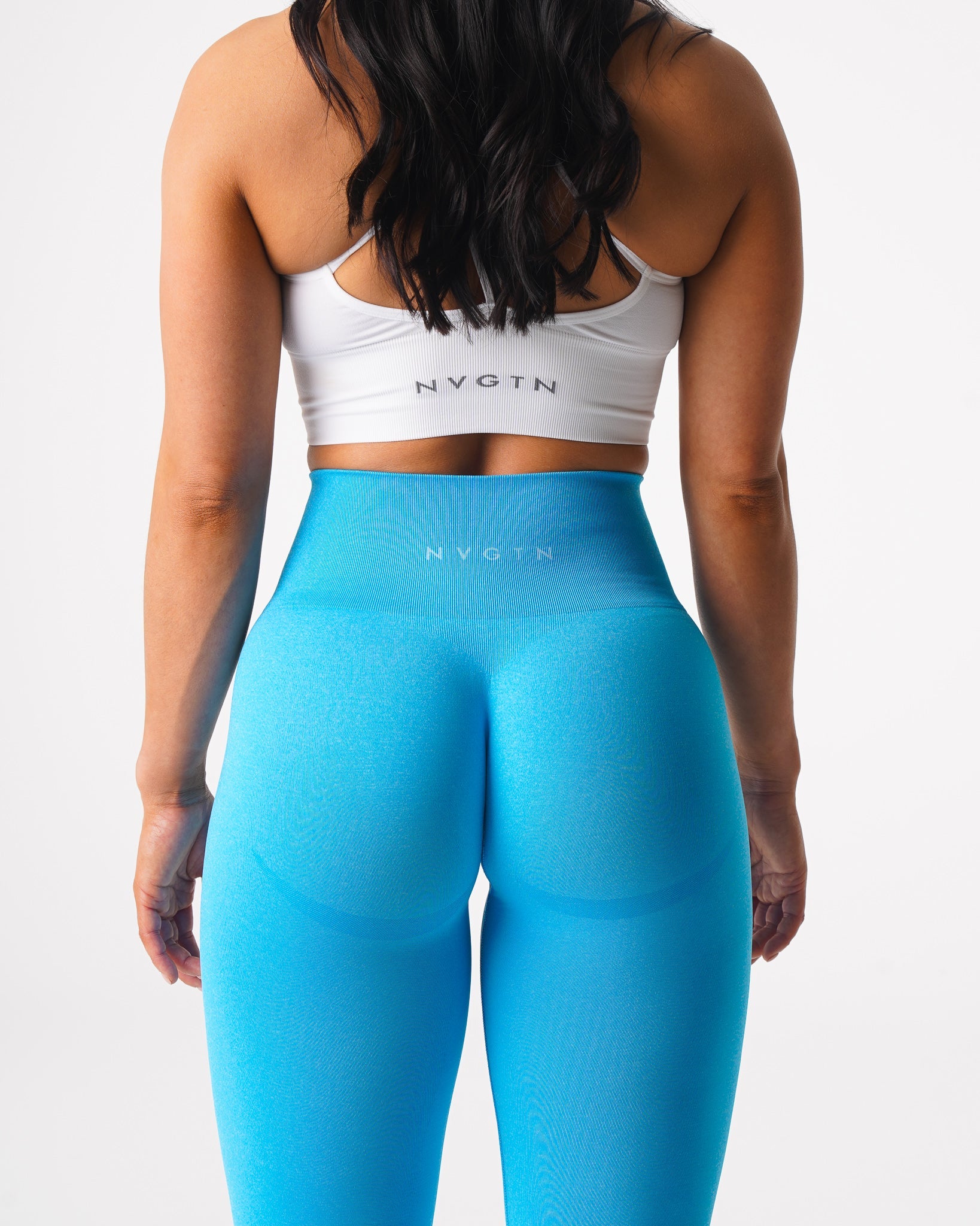 Aqua Curve Seamless Leggings Aqua | NVGTN For Sale