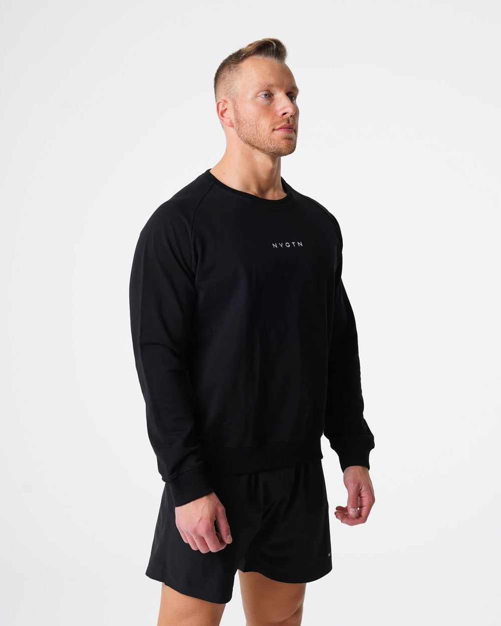 Black Crew Neck Sweatshirt Black | NVGTN Sale