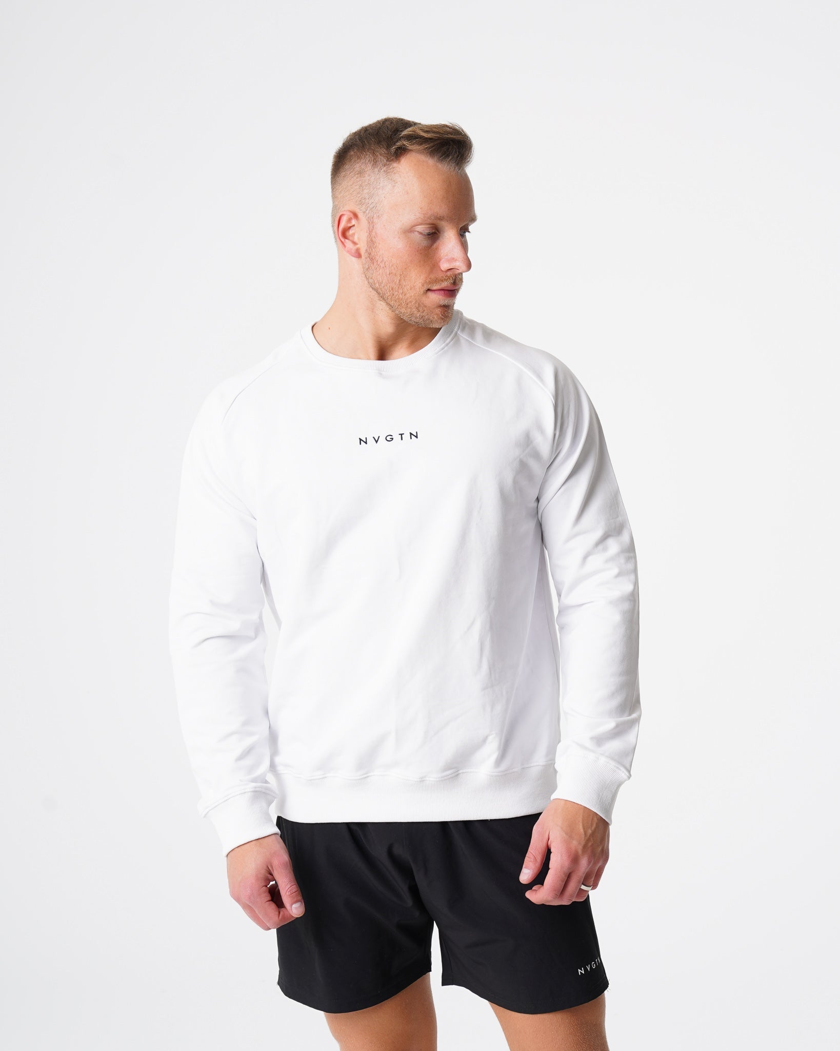 White Crew Neck Sweatshirt White | NVGTN Discount