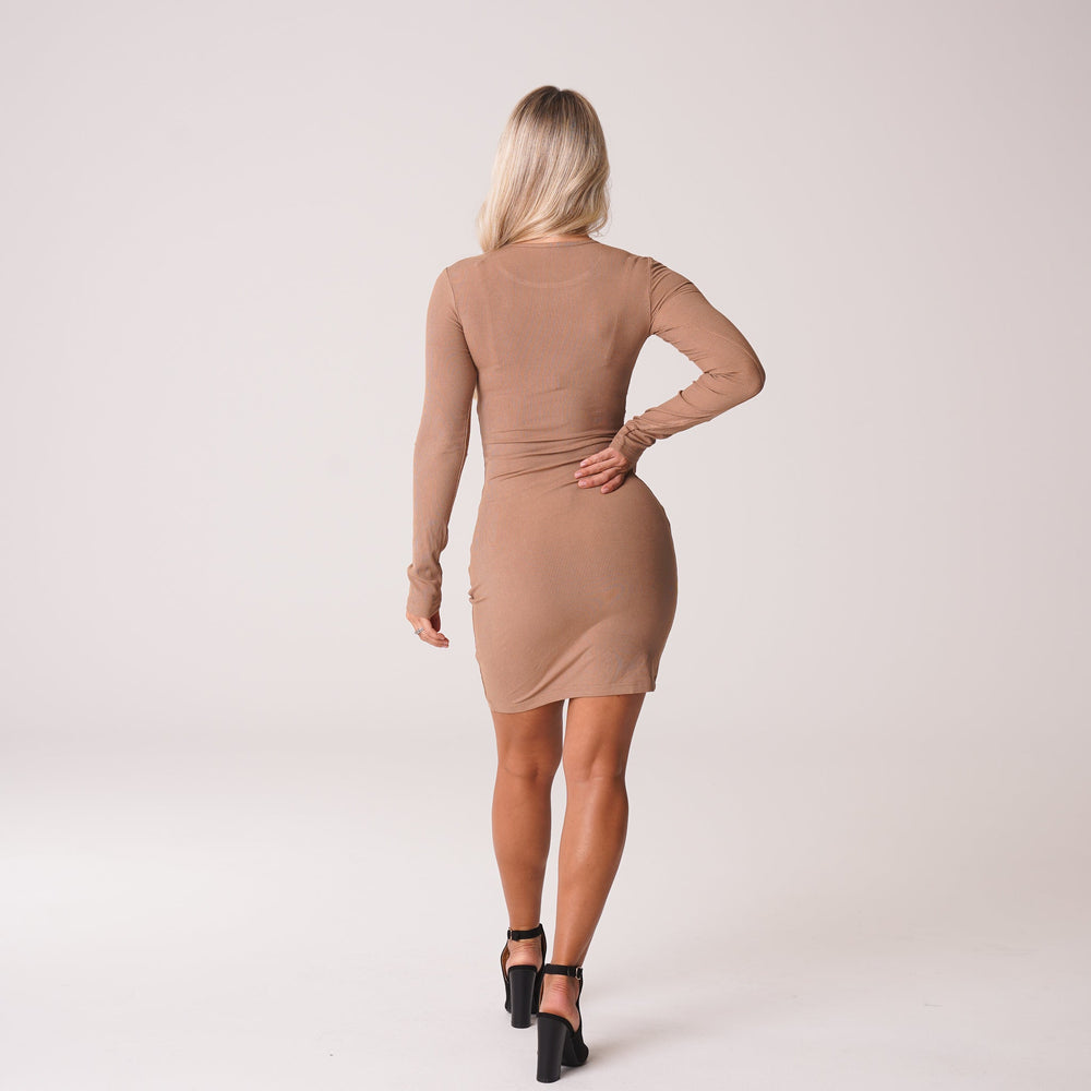 Mocha Easy Daze Ribbed Midi Dress Mocha | NVGTN Online Shop
