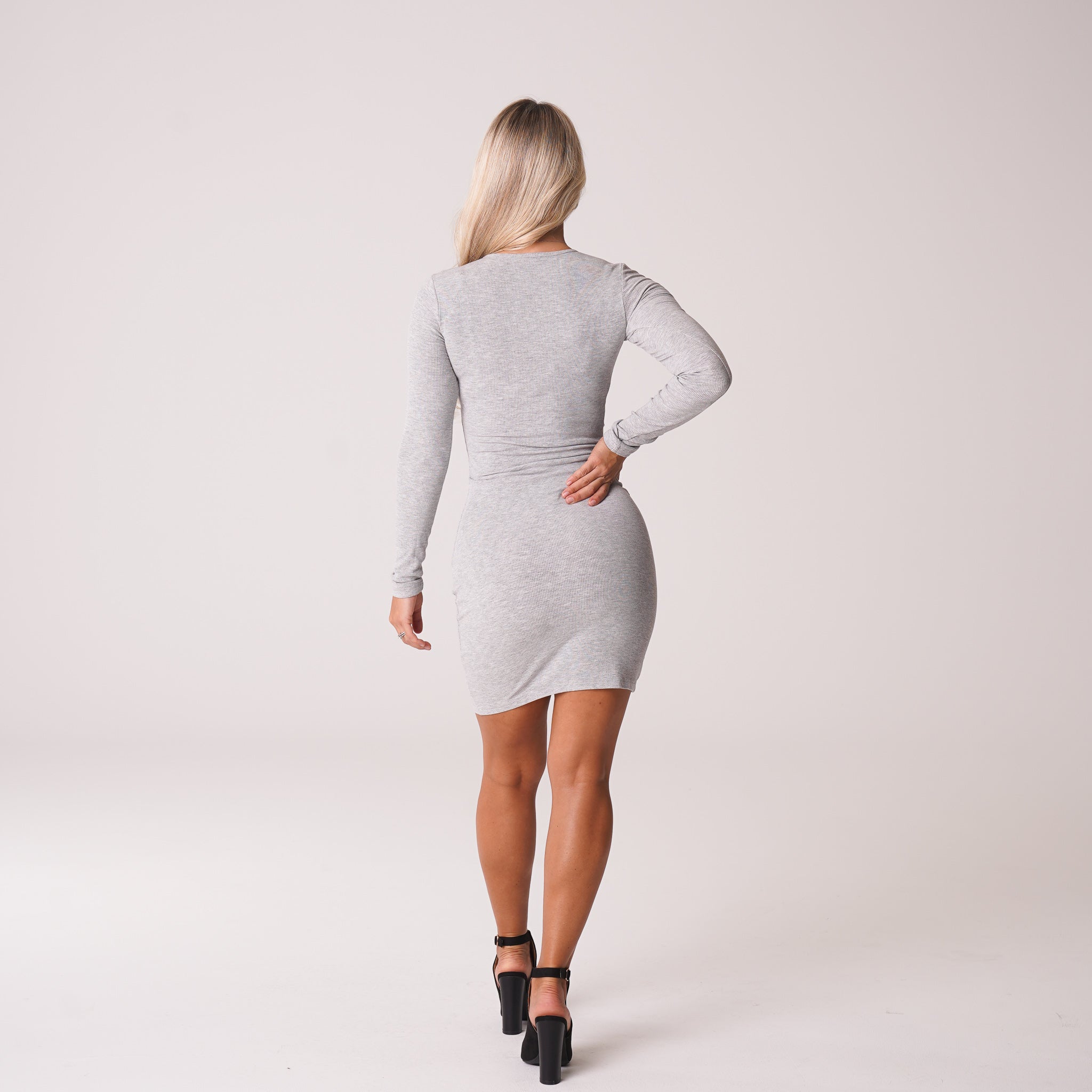 Grey Easy Daze Ribbed Midi Dress Grey | NVGTN New