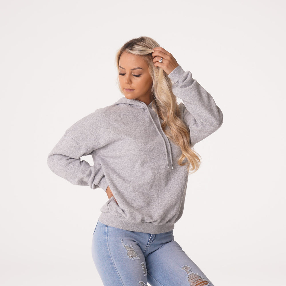 Grey Essential Drop Shoulder Hoodie Grey | NVGTN US