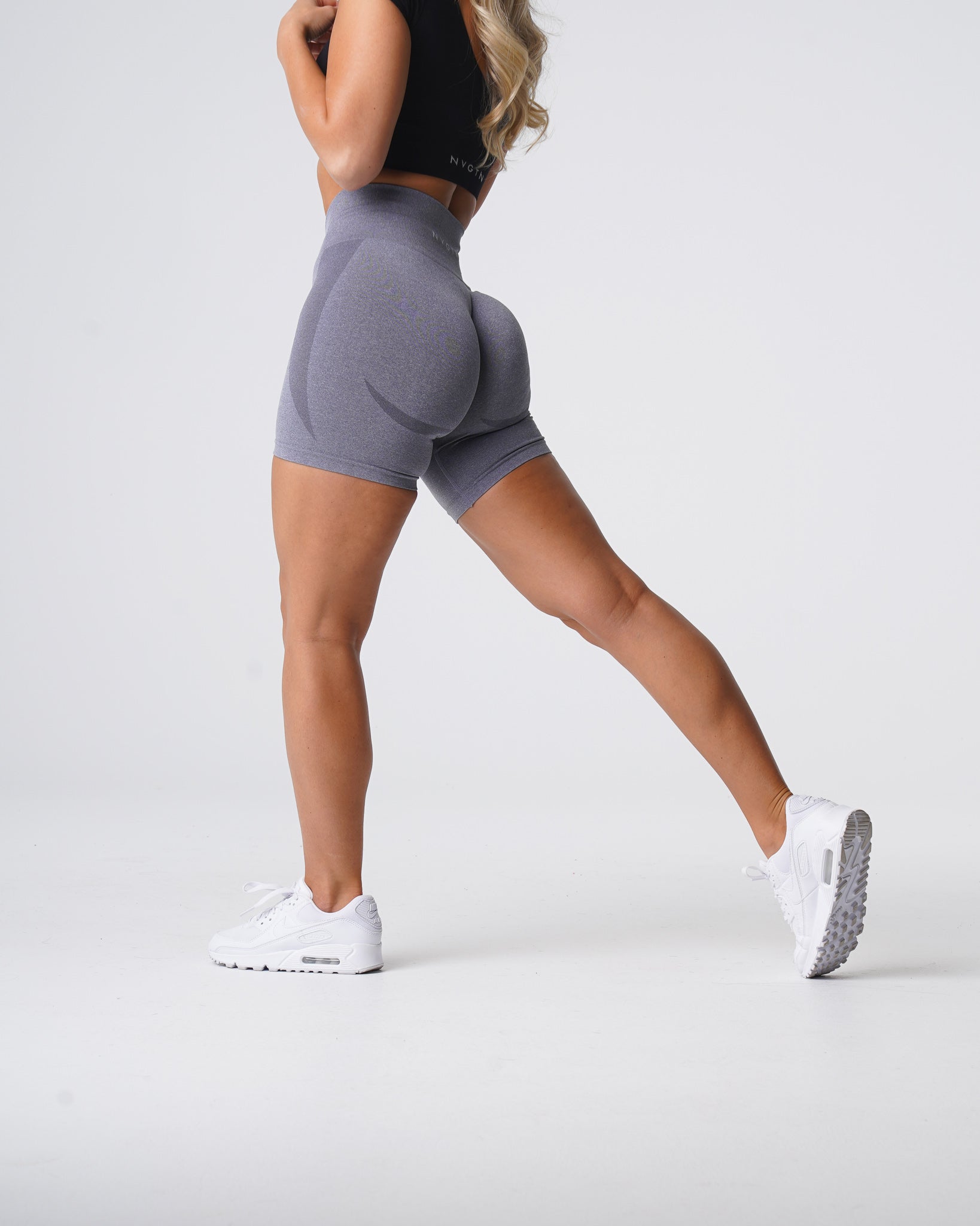 Grey Contour Seamless Shorts Grey | NVGTN New