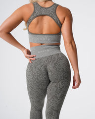 Khaki Green Snakeskin Seamless Leggings Khaki Green | NVGTN Discount