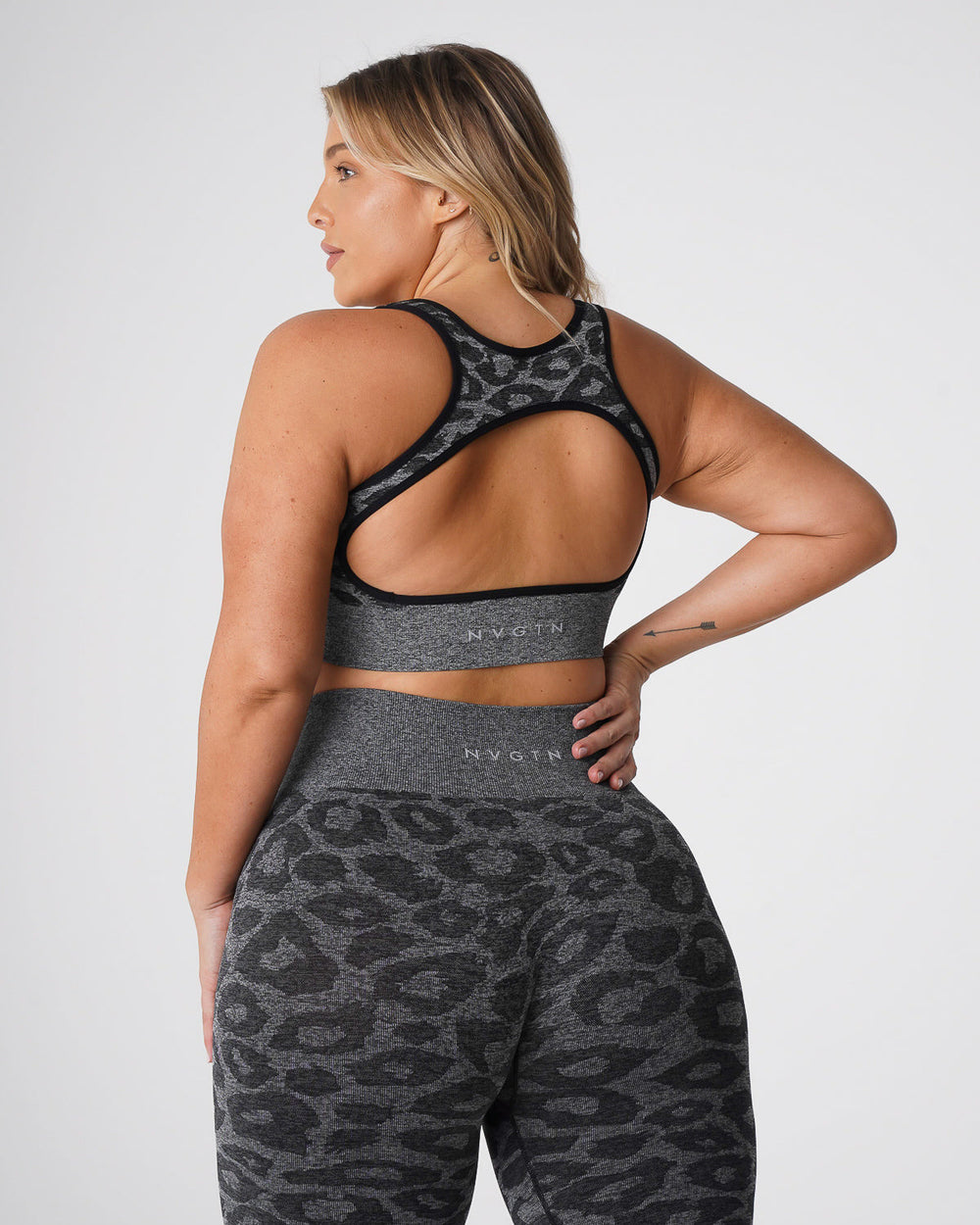 Black Speckled Leopard Eclipse Seamless Bra Black Speckled | NVGTN Discount