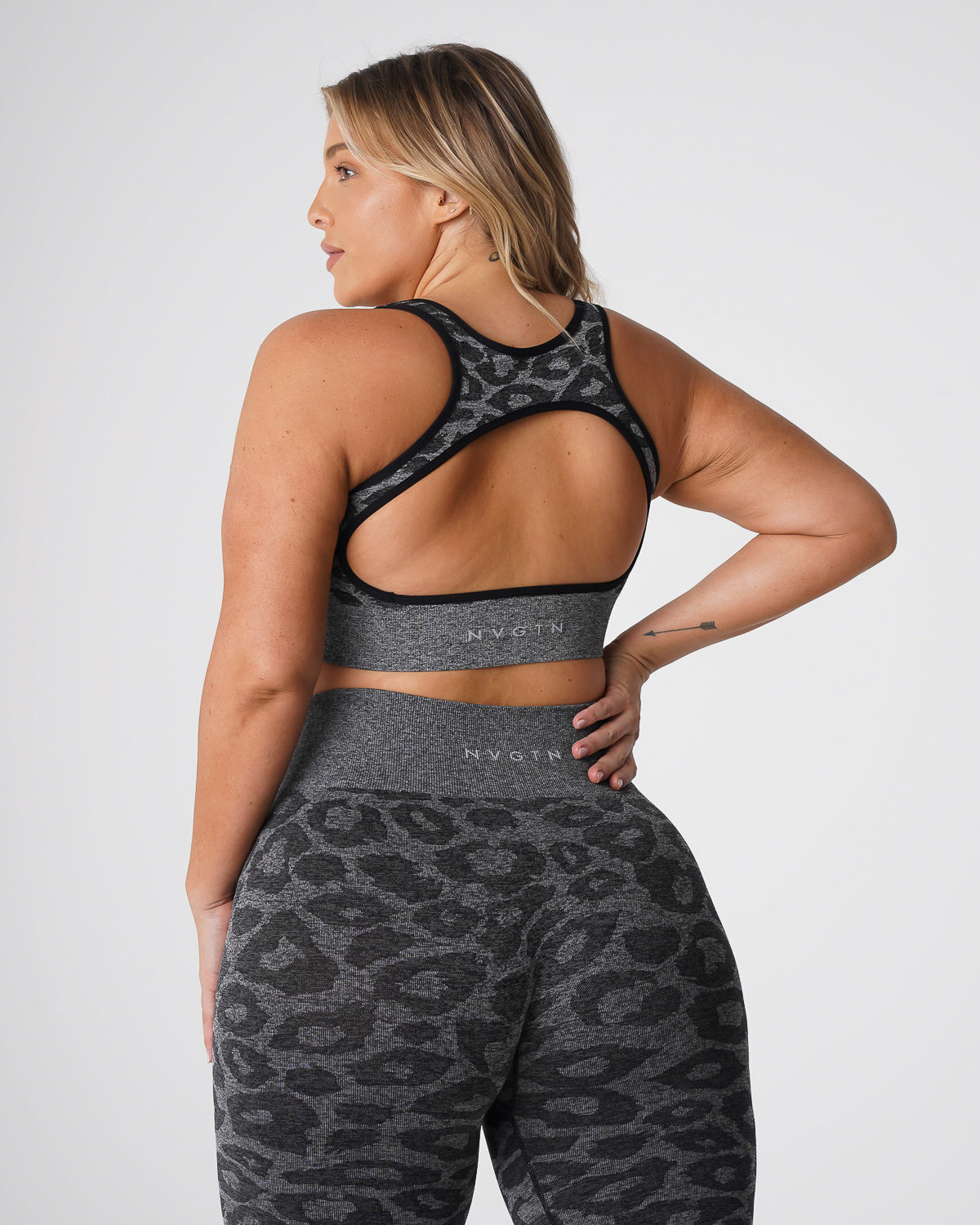 Black Speckled Leopard Eclipse Seamless Bra Black Speckled | NVGTN Discount