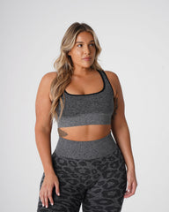 Black Speckled Leopard Eclipse Seamless Bra Black Speckled | NVGTN Discount