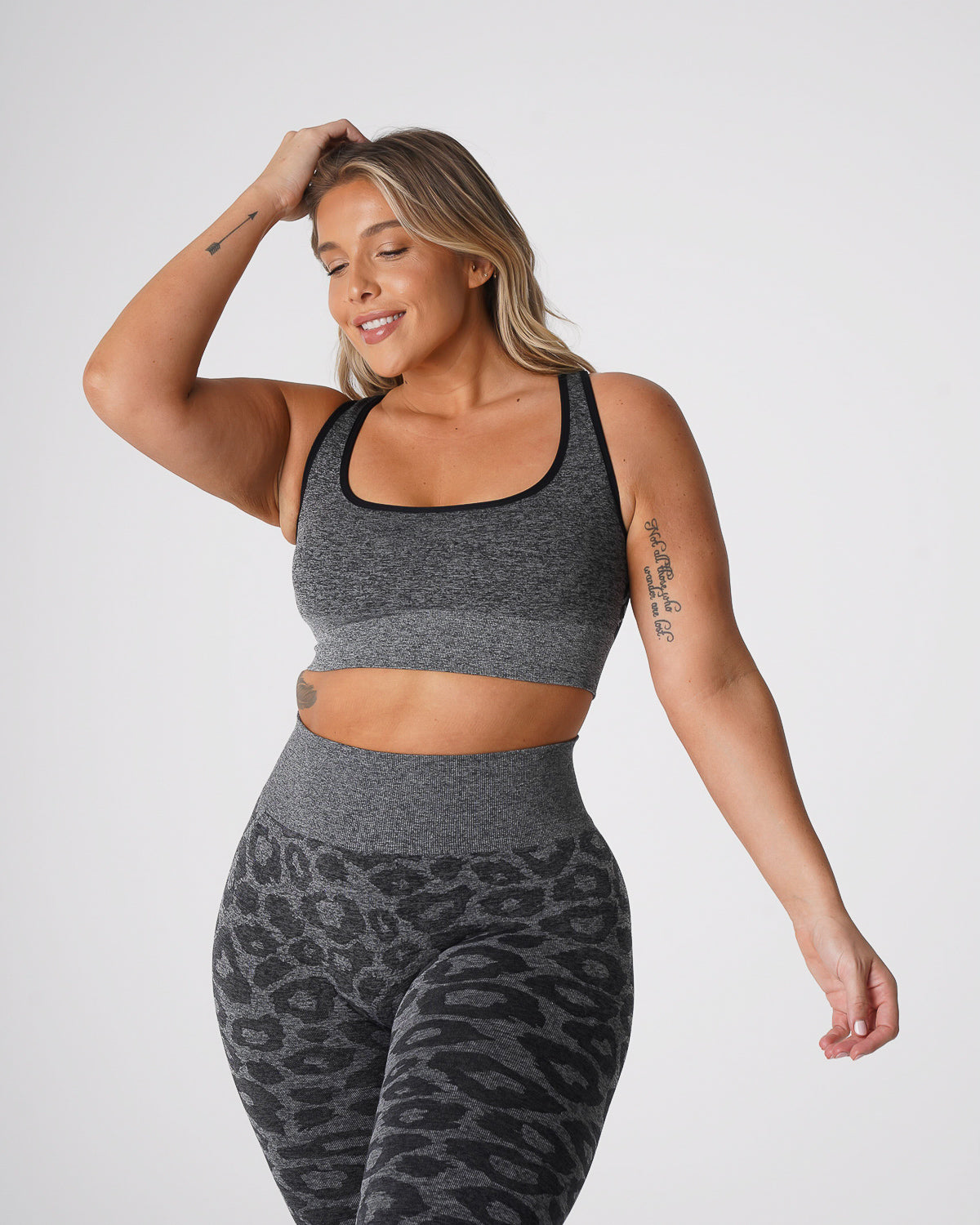Black Speckled Leopard Eclipse Seamless Bra Black Speckled | NVGTN Discount