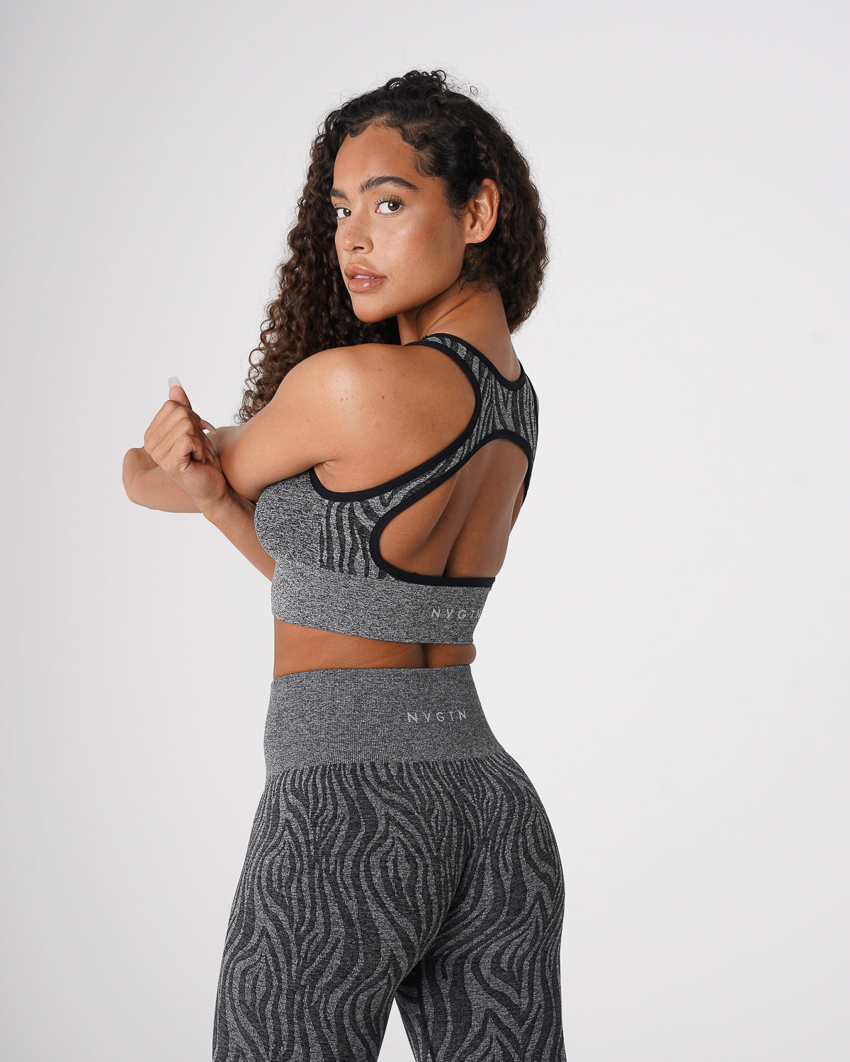 Black Speckled Zebra Eclipse Seamless Bra Black Speckled | NVGTN US