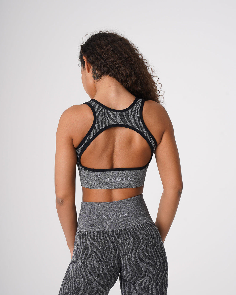 Black Speckled Zebra Eclipse Seamless Bra Black Speckled | NVGTN US