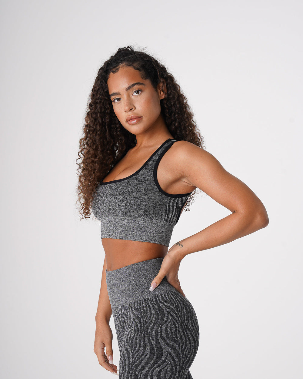 Black Speckled Zebra Eclipse Seamless Bra Black Speckled | NVGTN US