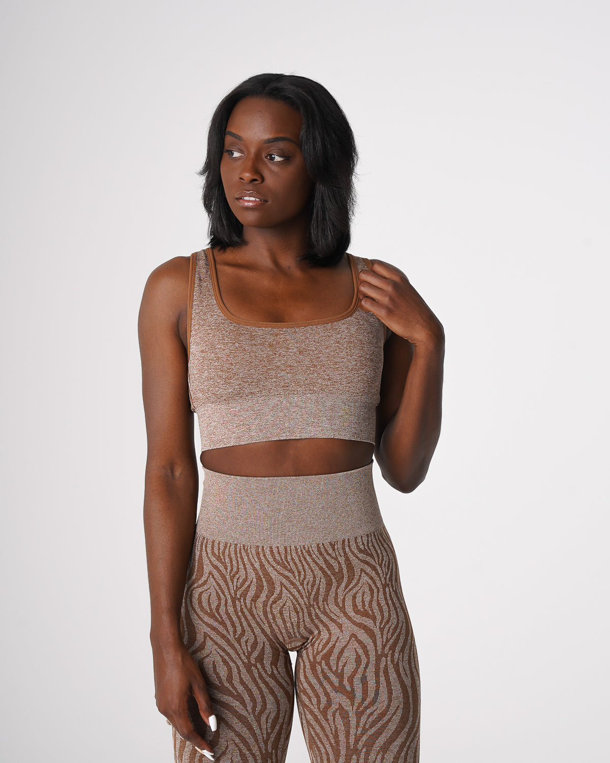 Mocha Zebra Eclipse Seamless Bra Mocha | NVGTN Outlet