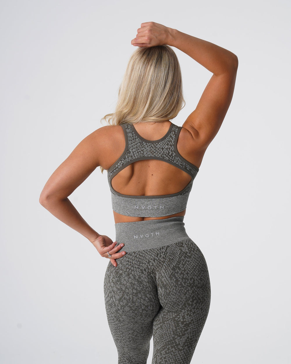 Khaki Green Snakeskin Eclipse Seamless Bra Khaki Green | NVGTN Online